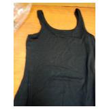 Tank Tops Women Square Neck Sleeveless Low Cut Ribbed Slim Fitted Tee Black S Retail $18