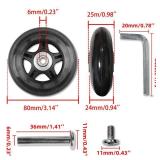 Replacement Luggage Suitcase Wheels OD 80mm Repair Kit Parts Retail $26