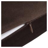 Set of 2 Cozy Velvet Square Decorative Throw Pillow Covers Coffee Brown, 18 x 18 Inches Retail $19