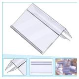 1.25 x 3 Inches Shelf Label Holder Clear Plastic Clip on Shelf Tags for Wire Shelving  (100 Pcs) Retail $25