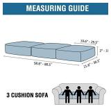 Velvet Stretch Couch Cushion Cover (3 Piece Sofa Cushion Covers, Grey) Retail $35