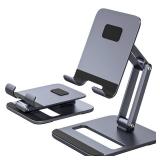 Universal Tablet Stand Holder for Desk, 2-Stage Foldable Adjustable Grey Retail $28