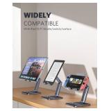 Universal Tablet Stand Holder for Desk, 2-Stage Foldable Adjustable Grey Retail $28