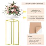 MEISHAONV 23.6inch 10 pcs Column Vases Gold Centerpieces for Table Metal Flower Stand Gold Wedding Centerpieces for Tables Party Floral Stands for Flowers - Retail: $118