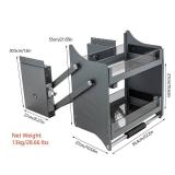Treliamd Pull Down Cabinet Organizer, 2-Tier Pull Down Shelf, Heavy-Duty Pull Down Spice Rack, Upper Kitchen Wall Cabinet Storage Organizer, for Kitchen Appliance(27inch Cabinet) (style1) - Retail: $1