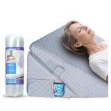 Kolbs Adjustable 9 & 12 Inch Wedge Pillow for Sleeping Apnea, Acid Reflux Relief, Back Pain, Snoring & Post Surgery Recovery, Memory Foam Bed Wedge Pillow with Removable Washable Cover & Handle-Grey -