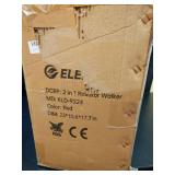 ELENKER 2 in 1 Rollator Walker & Transport Chair for Seniors, Folding Rolling Walker Wheelchair Combo with Wide Seat and Shock Absorber, Red - Retail: $131