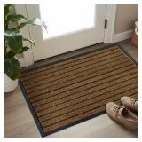 ubdyo Extra Durable Door Mat - Dirt Trapping Outdoor Welcome Mats - Non-Slip Outdoor Indoor Entrance - Low Profile Front Doormat (47\" x 32\", Bright Brown) - Retail: $62