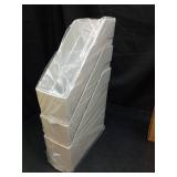 Delifox 3 Pack Magazine Rack, Plastic File Folder Bin Organizer, Gray - Retail: $20