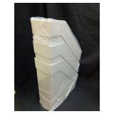 Delifox 3 Pack Magazine Rack, Plastic File Folder Bin Organizer, Gray - Retail: $20