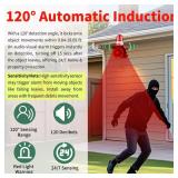 Motion Sensor Alarm with Human Detection,120dB Adjustable Siren & LED Strobe Lights Outdoor Security Alarm for Home Theft,Animal Intrusion,Garden Protection,Property Protection,AC110V with Plug - Reta