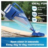 POOL BLASTER Centennial Cordless Pool Vacuum w/Pole Set - XL Debris Capacity & Advanced Filtration, Handheld Rechargeable Pool Cleaner for Sand, Silt & Leaves in Inground & Above Ground Pool - Retail: