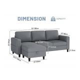 Garvee Sectional Sofas Couches for Living Room Convertible L Shaped Couch - Retail: $340