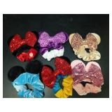 6 Pack Mouse Ears Scrunchies Velvet Sparkle Sequin Mouse Bows Hair Scrunchies Hair Ties Elastic Rubber Bands Ponytail Holders for Kids Women Girls Christmas Party Decoration - Retail: $10