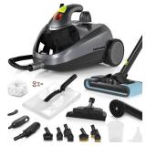 GOATCLEAN Heavy-Duty Steam Cleaner - 1500W Multipurpose Handheld Floor Steamer with 22 Accessories 16ft Cord for Home, Car Detailing, Tile, Grout, Carpet, Wallpaper, Upholstery, Window, Deep Cleaning 