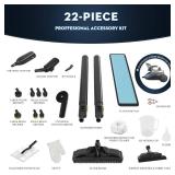 GOATCLEAN Heavy-Duty Steam Cleaner - 1500W Multipurpose Handheld Floor Steamer with 22 Accessories 16ft Cord for Home, Car Detailing, Tile, Grout, Carpet, Wallpaper, Upholstery, Window, Deep Cleaning 