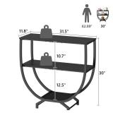 GILLAS 3 Tier Console Tables, 30\" Height Entryway Table, Sofa Table Behind Couch Table, Industrial Entryway Furniture Entry Way Table with Storage for Living Room, Hallway, Entrance, Rustic Black - R