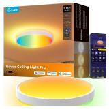 Govee Smart Ceiling Light 4300LM, RGBIC LED Ceiling Light Fixture Works with Matter, Flush Mount Light Fixture, DIY Colors, 2700K-6500K Dimmable for Bedroom, Living Room, 15 Inch, 1 Pack - Retail: $13