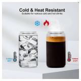 ASKIZ 20Pcs Glass Cups With Bamboo Lids and Straws,16Oz Ice Coffee Cup,Drinking Glasses Cups Set,Water Bottles Glasses for Juicing,Beer,Coffee,Soda,Tea-Glass Tumbler Reusable for Gifts - Retail: $49