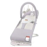 Baby Bouncer, Foldable Infant Bouncer Seat with 3 Adjustable Heights, 0-18 Months, Portable Baby Bouncer with Soft Cotton Fabrics, Lightweight & Easy to Wash - Retail: $40