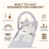 Baby Bouncer, Foldable Infant Bouncer Seat with 3 Adjustable Heights, 0-18 Months, Portable Baby Bouncer with Soft Cotton Fabrics, Lightweight & Easy to Wash - Retail: $40