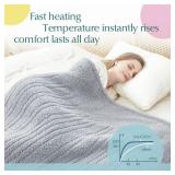 Heated Throw Blanket Double Sided Sherpa, Soft Heating Electric Blanket for Bed, Automatic Safety System, 6 Heating Levels & 4 Hours Auto-Off, 50\"x60\" Arctic Grey - Retail: $33