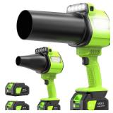 OGERY Brushless Leaf Blower Cordless with Lights, Powerful Electric Leaf Blowers with 2 x 3.0Ah Batteries & Fast Charging, 700CFM 900G Wind Pressure Handheld Blower for Lawn Care Yard Garden, Green - 