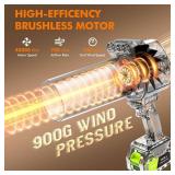 OGERY Brushless Leaf Blower Cordless with Lights, Powerful Electric Leaf Blowers with 2 x 3.0Ah Batteries & Fast Charging, 700CFM 900G Wind Pressure Handheld Blower for Lawn Care Yard Garden, Green - 