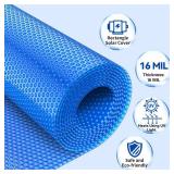 BigXwell 18 Foot Round Solar Pool Cover,18-mil Blue Above-Ground and In-Ground Pools Cover, Heavy-Duty Insulating Pool Heater Cover - Retail: $220