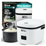Rice Robot Personal Rice Cooker, PFAS-free, Nonstick. 1 Quart Capacity, with Stainless Steel Steamer Tray, Measuring Cups, Recipe Book with 60 Recipes, and Serving Spoon, As Seen On TV - Retail: $40
