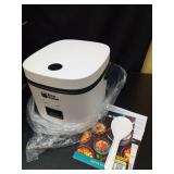 Rice Robot Personal Rice Cooker, PFAS-free, Nonstick. 1 Quart Capacity, with Stainless Steel Steamer Tray, Measuring Cups, Recipe Book with 60 Recipes, and Serving Spoon, As Seen On TV - Retail: $40