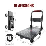 TIDY PALM Upgraded Foldable Push Cart Dolly | 660 lbs.Capacity Moving Platform Hand Truck | Foldable for Easy Storage | 4