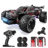 DEERC Fast RC Car for Adults, 1/14 Brushless 4WD Off-Road RC Truck, 46+ MPH High Speed Waterproof All Terrain RC Truggy with 2Ã3S LiPo Batteries - Retail: $155