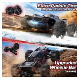 DEERC Fast RC Car for Adults, 1/14 Brushless 4WD Off-Road RC Truck, 46+ MPH High Speed Waterproof All Terrain RC Truggy with 2Ã3S LiPo Batteries - Retail: $155