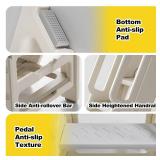 Vanpolchy Step Stool for Toddlers, Foldable Toddler Step Stool for Bathroom Sink, 150lbs Load Bearing Kids Stool Helper for Toilet Sink with Non-Slip and Anti-Tip Design, Kids Step Stool for Bathroom 