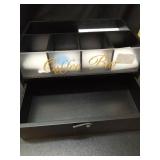 Intarsio 2-Tier Coffee Bar Organizer with Clear Acrylic Top, Built-in Drawer and Leather Handle Pull for Countertop, Stylish Coffee Station Storage Box for Accessories, Pods, Great Gifts for Home - Re