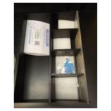 Intarsio 2-Tier Coffee Bar Organizer with Clear Acrylic Top, Built-in Drawer and Leather Handle Pull for Countertop, Stylish Coffee Station Storage Box for Accessories, Pods, Great Gifts for Home - Re