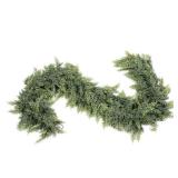 GlimLit 6ft Real Touch Cedar Garland Artificial Realistic Christmas Greenery Pine Garland with 150 Cedar Branches for Mantle, Fireplace, Table, Stairs, Doorframe, Window, Outdoor Indoor Xmas Decor - R