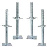 Noliven 4 Pack Screw Scaffolding Jack, 24\" Adjustable Scaffold Leveling Jacks, Solid Screw Jack Stands with Base Plate, for Baker Style Scaffolding - Retail: $90