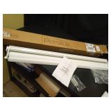 Persilux No Drill No Tools 100% Blackout Roller Shade,Linen Fabric Cordless Roller,White-Blackout 33.5\" wide - Retail: $35