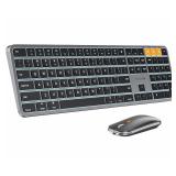 ProtoArc Backlit Bluetooth Keyboard and Mouse for Mac, KM100-A Full Size Wireless Keyboard Mouse for Mac, Multi-Device Rechargeable for MacBook Pro/Air, iPhone, iPad, Space Gray - Retail: $36