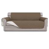 Easy-Going 4 Seater Sofa Slipcover Reversible Sofa Cover Water Resistant Couch Cover with Foam Sticks Elastic Straps Furniture Protector for Pets Children Dog Cat (XX-Large, Camel/Ivory) - Retail: $52