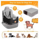 Dog Car Seat for Small/Medium Dogs Under 40lbs, Dog Booster Car Seats Memory Foam and Velvet, Detachable and Washable Pet Booster Carseats with Clip-On Satebelt and Storage Bag.(Black/Gray) - Retail: 