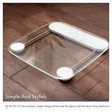 Greater Goods Digital Weight Bathroom Scale, Shine-Through Display, Accurate Glass Scale, Non-Slip and Scratch Resistant, Body Weight (Clear) - Retail: $23