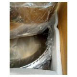 Chafing Dishes for Buffet, 4 Pack 5QT Round Stainless Steel Chafing Dish Set with Lid Holder for Home Parties, Christmas Gatherings, Catering Events, Complete Buffet Warmer Set - Silver - Retail: $130