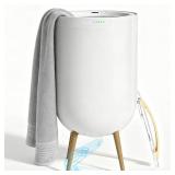 Luxury Towel Warmer Bucket, 23L Large Towel Warmers for Bathroom, with Stand, Ambient Light, Auto Shut Off, Relaxation Mode, Fits Three 40\"x70\" Towels, Bathrobes, Blankets, Great Gift Idea - White -