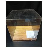 JupDec Basketball Display Case Acrylic Clear 10\" Full Size with Solid Wood Base, UV Protected Soccer Display Stand Box for Autographed Standard NBA WNBA Ball Memorabilia Keepsake Ideal Gift Athlete -