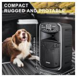 GTSK8-2 Portable Bluetooth PA Speaker - 8\" Rechargeable Outdoor Karaoke Party Speaker, Audio System w/Wireless Mic and Wheels, LED Display, FM/AUX/MP3/USB/SD - Ideal for Parties, Events, Outdoors - R