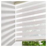Persilux Cordless Zebra Blinds for Windows (36\" W X 72\" H, Cream) Free-Stop Windows Shades Dual Layer Light Control for Day and Night, Light Filtering Sheer Shades for Home, Easy to Install - Retail