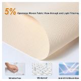 Persilux Free-Stop Cordless Roller Shades for Windows Light Filtering Shades, 5% Openness Solar Screen Semi Sheer Roller Blinds UV Protection for Office and Home. Easy to Install 35\" W x 72\" H, Beig